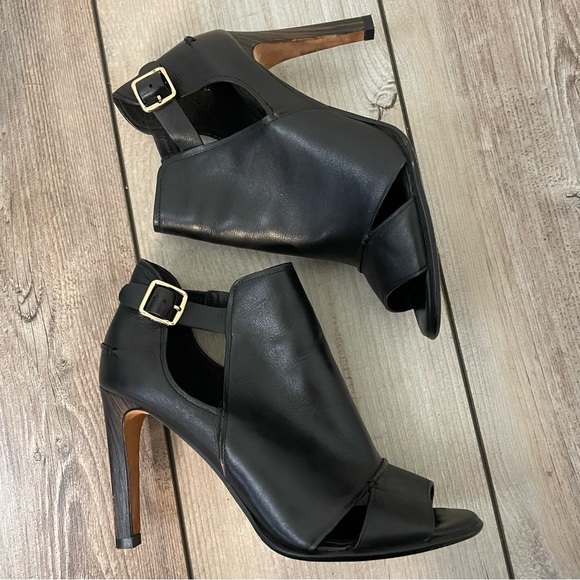 Coach Idena Leather Peep Toe 4” Ankle Boots - Picture 5 of 12